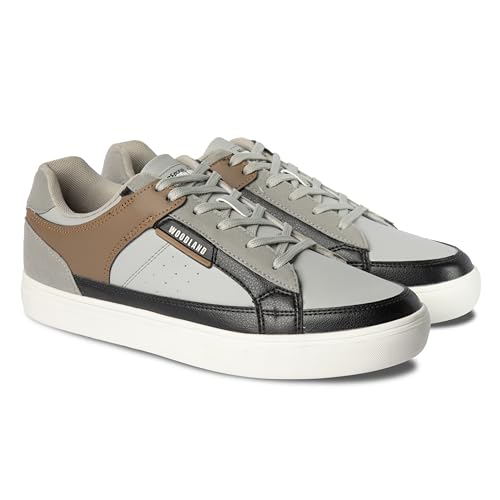 Buy Woodland Men's Lgrey/Camel PU Sneakers-7 UK (41EURO) (OSNK - Image 3