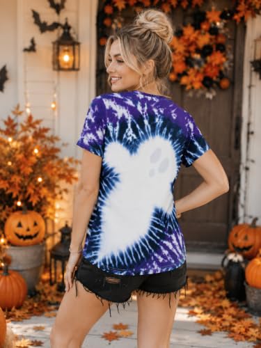 Halloween Shirt Women Ghost Tie Dye - image 5