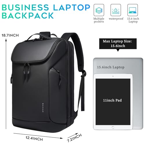 Image of FUTURE AESTHETICS Business Commute Backpack for Men and Women, Waterproof 15.6 Inch Laptop Backpack, Durable Flight-Approved Travel Backpack for Work /College, Black