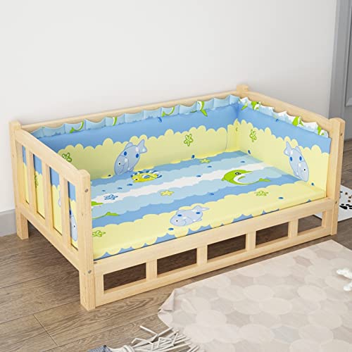 ペットベッド 木製 秋冬 春夏 猫ベッド 犬ベッド 可愛い クッション付き 階段付き 収納用 ダブルラウンジソファ オールシーズン ベッドサイド 取り出し 洗える 大中小型犬 キャットベッドサイド ペットプレゼント ベッド+マットA 55x90cm(25K