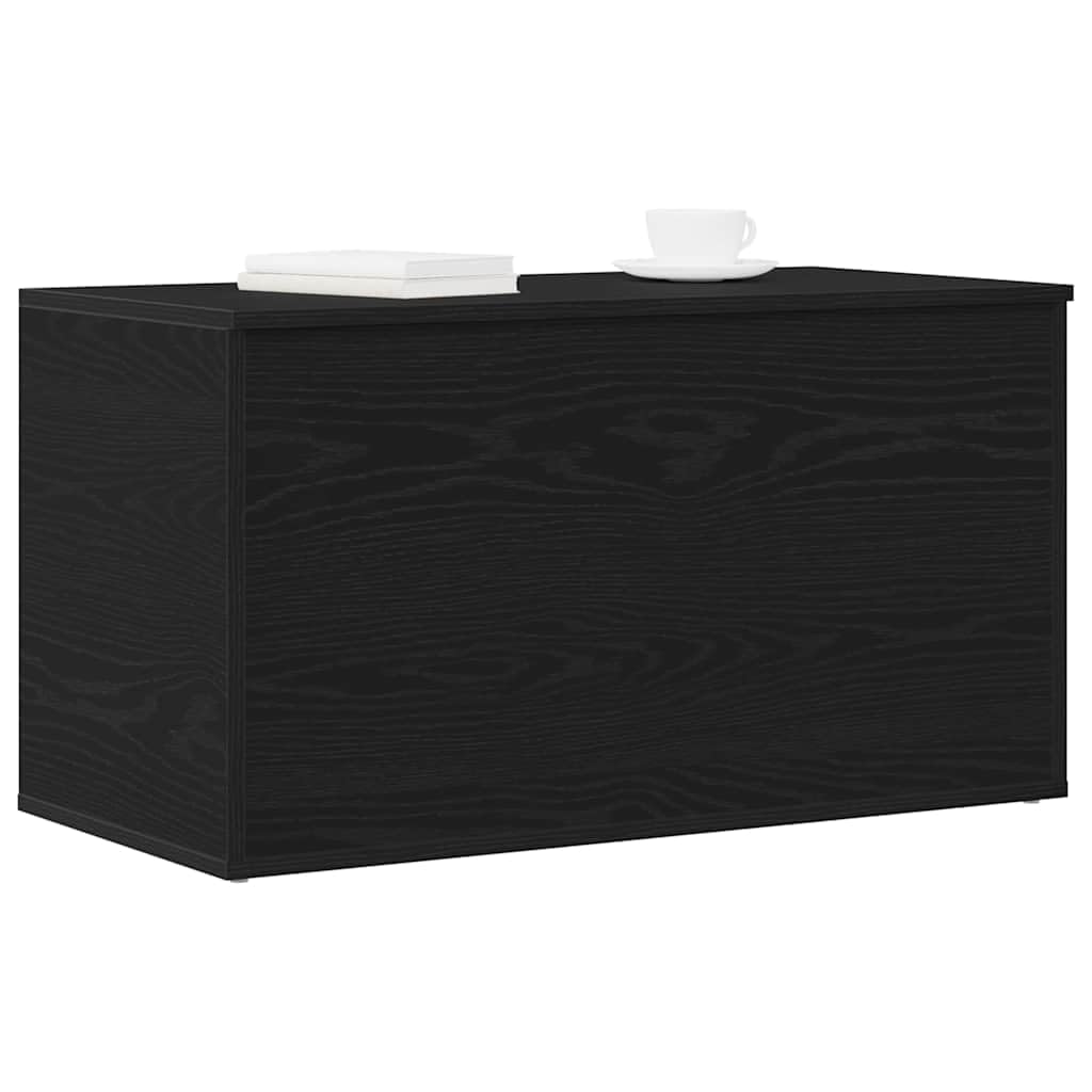 vidaXL Storage Box Black Oak 84 x 42 x 46 cm Engineered Wood, Living Room Storage, Rectangular Chest, Modern Organizer Box, Ample Space, Home Solution, Clutter-Free Utility