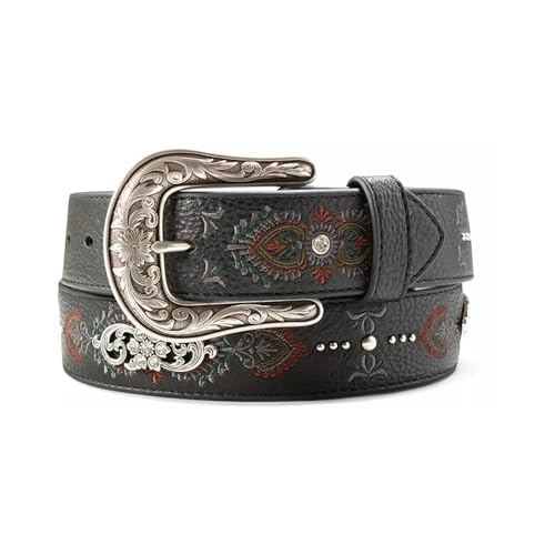 ARIAT Women's Multi-Colored Embroidered Floral Concho Belt