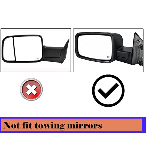 Image of Driver Left Side Heated Mirror Glass Compatible with 2009-2018 Dodge Ram 1500 2500 Ram Driver Side Heated Mirror Glass Convex 68050299AA, 68079363AA