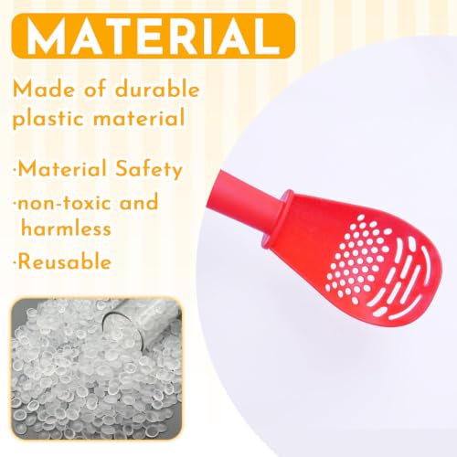 Image of Hamster Sand Bath Scoop for Small Pet, 2Pcs, Red+White | Dust-Free, Odor Control Small Pet Care