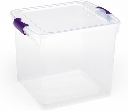 HOMZ Home Products International Latching Clear Storage, 31-Quart, Set of 8