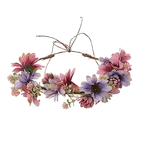 Yazilind - Ghirlanda di fiori da sposa, corona di fiori da sposa, per feste in mare, accessori per capelli (#1)