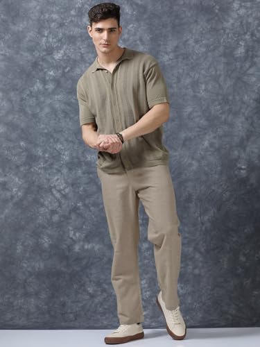 Image of Vogaan Men's Cotton Blend Casual Trousers Pants | Stylish Comfortable Trousers for Office Work and Outings