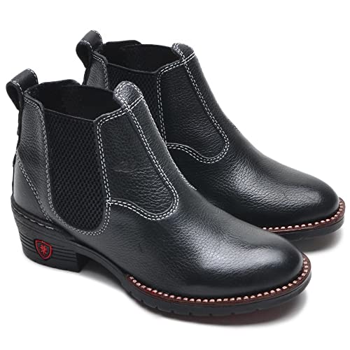 Botina Infantil Couro macio conforto CLA 015 KM preto Cor:Preto;Tamanho:26