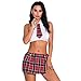 Produktbild Damen Sexy Dessous Lingerie Unterwäsche,Sexy Uniform-Cosplay-AnzugNeue Frauen-reizvolle Wäsche Uniform mit Zapfen-Minirock-Klage-Unterwäsche S-2XL