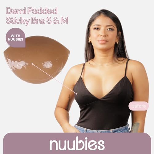 Double-Sided Sticky Demi Padded Bra Lift Inserts Washable Reusable Adhesive Small/Medium Nude2