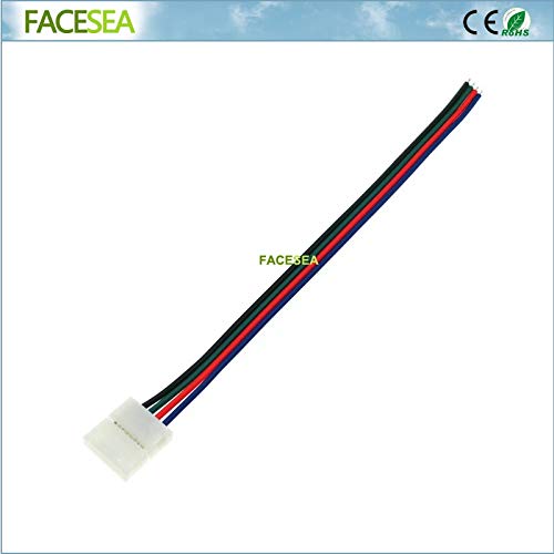 Gimax 10pcs 20pcs 50pcs 100pcs 4pin 10mm RGB LED Strip Connector with 15cm 4 pin wire Free Welding Connector PCB Adapter for 5050 - (Package: 100pcs)