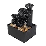 Fuente de mesa para interiores con luces LED, fuente de agua alimentada por...
