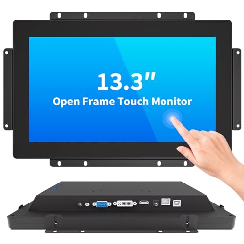 Image of 13.3 Inch Open Frame Touch Monitor, PCAP 10-Point Touch Industrial Touchscreen Monitor, with HDMI /VGA /DVI Interface, Active Matrix TFT LCD,LED Backlight, with VESA Mount
