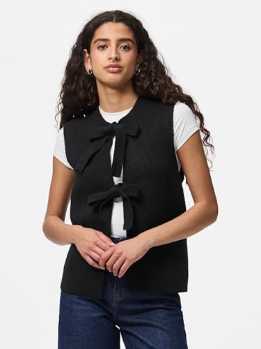 Chaleco de punto negro PIECES PCSILLY con diseño elástico suave S 2