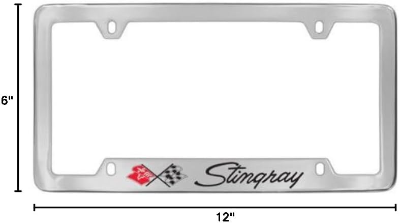 Chevrolet Corvette C3 Chrome Plated Metal Bottom Engraved License Plate Frame