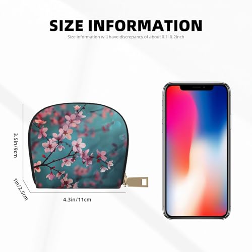 Japanese Cherry Flowers Printed Credit Card Wallet for Women Men Cute Zipper Card Cases Holder Mini Coin Purse with 12 Card Slots3
