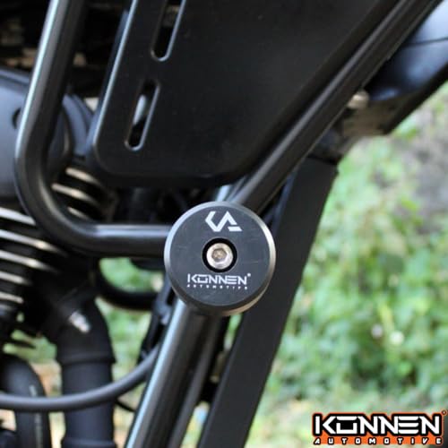 Image of Engine Case Slider Crash Protector | Frame Slider for Yezdi Adventure 2025 with Bolts & Nuts. (Pair | Black, Set of 1)