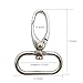 Metal 1 Inches Silvery Curved Lobster Clasps Swivel Trigger Clips Snap(Pack of 20) by HSULAN