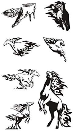 Amazon ホットデザイン一時的な入れ墨用大人防水タトゥーステッカーボディアートランニング馬偽タトゥー男女10 5 6センチ8ピー タトゥーシール 通販