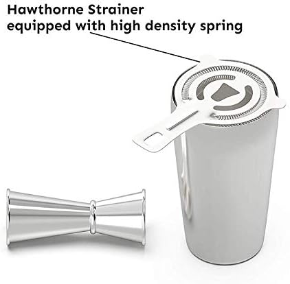 VIDI Cocktail Shaker Set Professional Strainer and Jigger 4 Piece Stainless Steel Bar Supplies