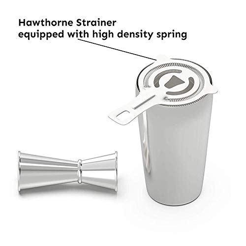 Cocktail Shaker Set Professional Shaker Cocktail Striante y Jigger Set Sitio de Barra de Acero Inoxidable de 4 Piezas