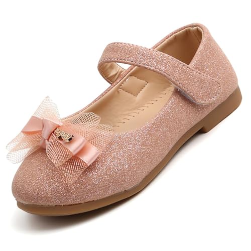 Girls Mary Jane Ballet Dress Flat with Bow Party Wedding Shoes for 2-5 Years Toddlers Kids