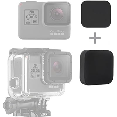 SOONSUN Silicone Lens Cap Cover Kit for GoPro Hero 5 6 7 Black Hero(2018) Camera and Housing Case (Included 2 x Lens Caps for Hero5 6 7 Black Camera and Housing)