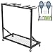 AIZHIYI Tennis Racket Storage Rack with Wheels Rolling Mobile Sports Equipment Cart, Large Capacity Iron Badminton Racket Organizer, Tennis Equipment Holder for Garag Gym Training