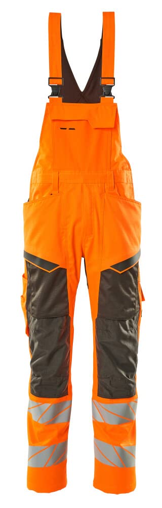 Mascot 19569-236-1418 Accelerate Safe Prowash Stretch Zones Zweifarbig Latzhose mit Knietaschen, Hi-Vis Orange/Dunkelanthrazit, 82C48 Größe