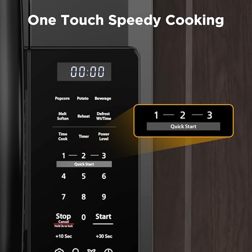 BLACK+DECKER Over the Range Microwave Oven with Vent and One-Touch Auto Cooking, 1.7 cu. ft. OTR Over Stove Microwave, Black, 1000 Watts, EM044K6CF-BK