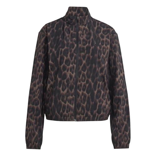 adidas Damen Workout Essentials Leopard Woven Jacket, Earth strata/Black, M
