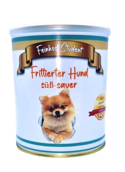 Frittierter Hund süß-sauer aus der Dose Scherzarktikel, Lustige Geschenkidee, Party-Brüller, Spaßgeschenk, Halloween, Geburtstagsgeschenk