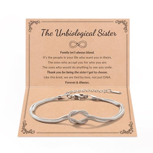 Mirrithymia Friendship Bracelets for Women Chosen Family Gifts for Unbiological Sister Bestie Galentines Day Birthday Present Soulmate Jewelry Meaningful Knot