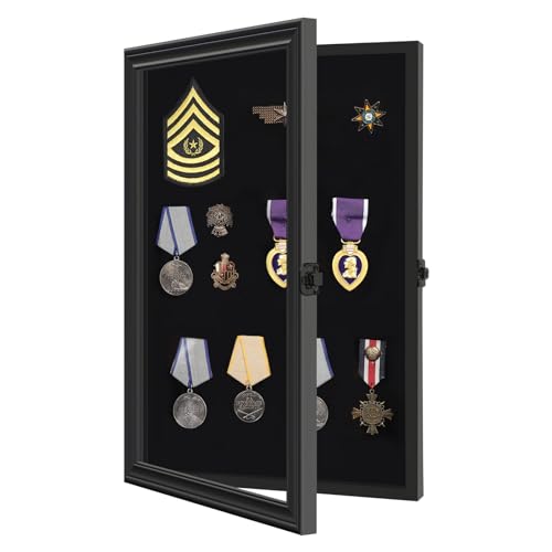 Image of VERANI Pin Display Case Badge Display Frame 12x18 Black for Beach Tags
