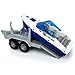 Large ATV Toy with Trailer Speedboat Tow Truck Flatbed Transport Police Motorcycle Toy Vehicle 2 in 1 Playset, Light Sound, Toys Trucks for Boys 3 4 5 6 7 Years Old Kids Toddlers Birthday Gifts, blue