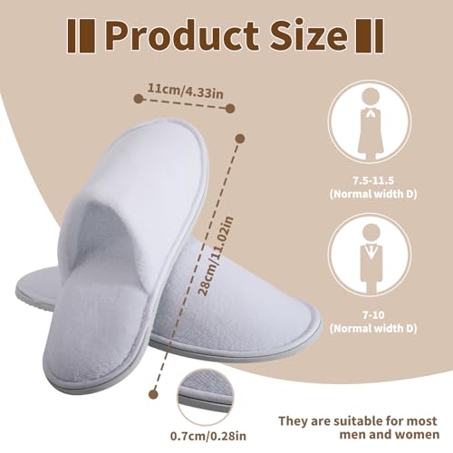 Spa Slippers, Disposable, Closed Toe, Non Slip Indoor, Coral Fleece House Slippers For Guest, Hotel, Travel2