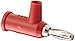 Pomona 1825-2 Solderless Stackup Banana Plug with Safety Shield, 1.55" Length, Red