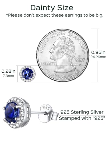 ChicSilver 925 Sterling Silver Heart/Round/Pear/Emerald Cut Birthstone Stud Earrings for Women Birthday Jewelry4