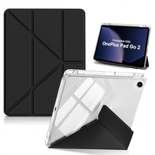 Image of ZORBES Compatible with OnePlus Pad Go 2, Multi Angle Origami Case Slim PU Front Cover for Vertical & Horizontal Viewing, Acrylic Protective Tablet Cover Shockproof Tablet Cover with Pen Holder