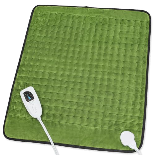 Image of Heating Pad,Electric Heating Pads,Heating Pad for Back,Green,24x20 Inch | Heating Pads for Shoulder,Neck,Abdomen,Knee,Arms,Legs,Heat Pad for Birthday Father Mother Gift Women Men,6 Heat Settings