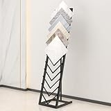 Expositor Comercial de muestras de Azulejos metálicos, Estante de Madera de pie para Azulejos, Puertas y Materiales de construcción. Vitrina Negra versátil para Salas de exposición y comerci