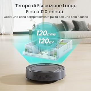Lefant M210P Robot Aspirapolvere, 2200Pa Potenza, Potenziamento Tappeto, Ultrasottile 7,8cm, Autonomia 120 Minuti, per Tappeti, Ultrasottile 7,8 cm, Ideale per Peli Animali e Pavimenti Duri, Grigio