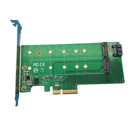 Image of Pi+(PiPlus) PCIe x4 to NGFF (PCIe) SSD + SATA to NGFF (SATA) Card (3.3V, 12V) 1B1M