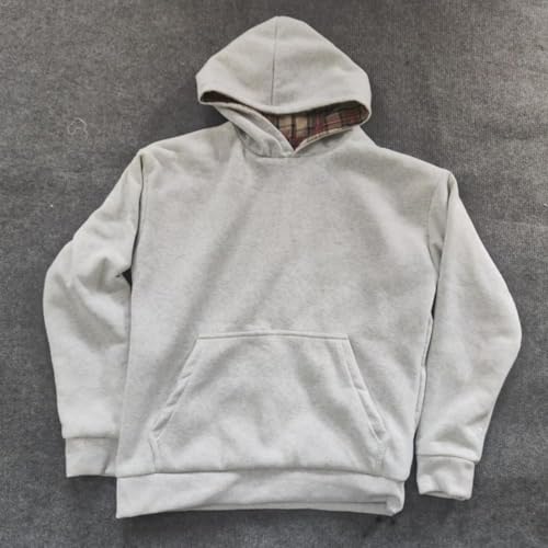 CUTEGAL Plaid Hoodie Checked Pattern Fleece Sweatshirt Oversized Pullover Y2k Camo Graphic Hoodie Streetwear4