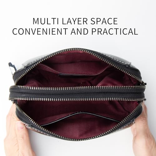 Image of Genuine Leather Small Crossbody Bags for Women | Lightweight Shoulder Purse, Designer Handbag with Adjustable Strap, Casual Travel Everyday Bag