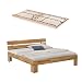 Produktbild WOODLIVE DESIGN BY NATURE Massivholz-Bett Nano Wildeiche 140 x 200 cm, inkl. Lattenrost, Doppelbett, als Ehebett verwendbar