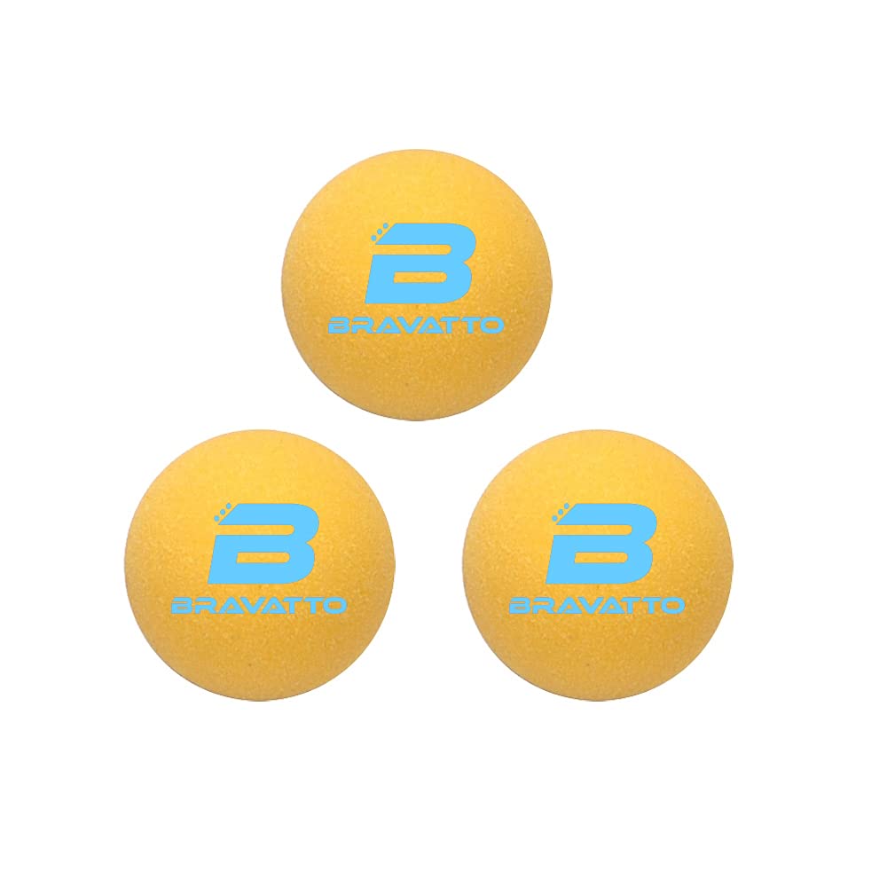 Bravatto Pro Foosball Balls Professional Tournament Quality - Just Like The Pros Use, Official Regulation Size - Set of 3 Foosballs (Yellow)