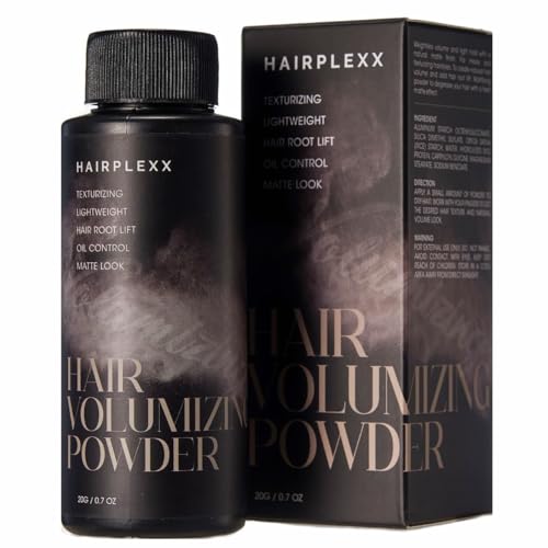 Hairplexx Hair Volumizing Powder for Men & Women, Instant Texturizer & Root Lifter for Fine/Thin/Oily Hair, Easy to Apply, Natural Ingredients, Weightless & Residue-Free