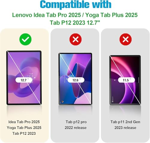 Image of VERTUS Premium Tempered Glass Screen Protector for Lenovo Idea Tab Pro 12.7 inch 2025 || Lenovo Yoga Tab Plus 12.7 inch 2025 || Tab P12 12.7 inch with 9H Surface Hardness, Anti-Scratch, Smudge Proof & Bubble Free Coating