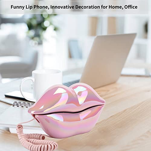 Teléfono con diseño de labios GOWENIC, fijo y con cable miniatura 4